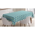 thumbnail image 1 of Ambesonne Mid Century Tablecloth Rectangular Table Cover, Vintage Lattice, 60"x84", Turquoise Teal, 1 of 3