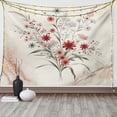 thumbnail image 1 of Ambesonne Minimal Flowers Tapestry Wall Hanging, Wildflowers Meadow, 80"x60", Blush Ivory Sage Green, 1 of 3