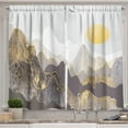 thumbnail image 1 of Ambesonne Minimal Kitchen Curtains, Sun Summer Mountain Modern, 55"x30", Pale Yellow and Taupe Grey, 1 of 3
