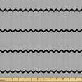 thumbnail image 1 of Ambesonne Minimalism Fabric by the Yard Upholstery, Horizontal Stripes Image, 5 Yards, Black White and Grey, 1 of 1