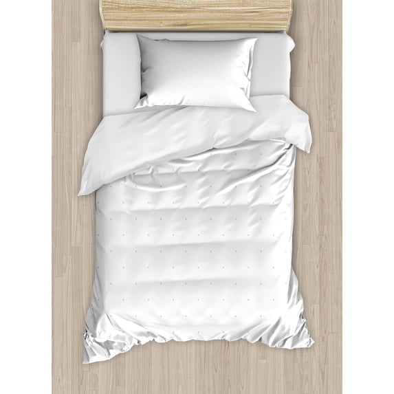 Ambesonne Minimalist Duvet Cover Sets, Pattern of Placed Square, 2-Twin, White Eggshell