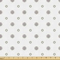 thumbnail image 1 of Ambesonne Minimalist Fabric by the Yard Upholstery, Small Circular Rhombuses, 1 Yard, Taupe Grey and White, 1 of 5