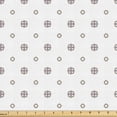 thumbnail image 1 of Ambesonne Minimalist Fabric by the Yard Upholstery, Small Circular Rhombuses, 2 Yards, Taupe Grey and White, 1 of 5