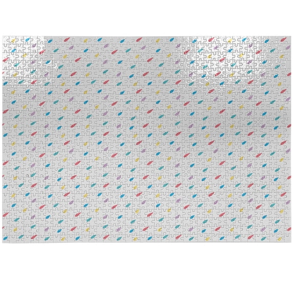Ambesonne Minimalist Jigsaw Puzzle Durable Cardboard, Colorful Tiny Raindrops, 1000 pcs, Multicolor