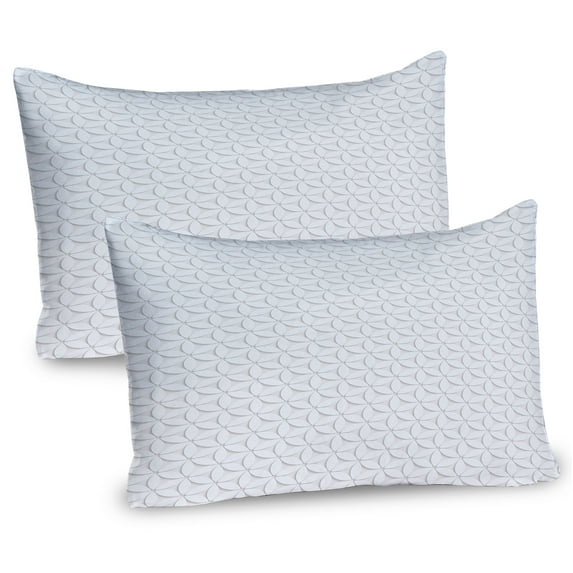 Ambesonne Minimalist Pillow Sham 2 Pack, Old Fashioned Flowers, 26"x20", Pearl