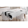 thumbnail image 1 of Ambesonne Minimalist Tablecloth Rectangular Table Cover, Couple with Hearts, 60"x90", Black White and Red, 1 of 4