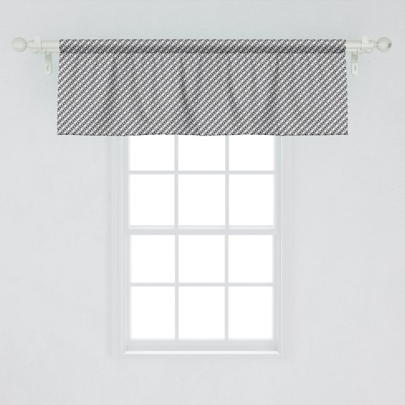 Ambesonne Minimalist Window Valance, Contemporary Grid Pattern Bohemian Mosaic Simplistic Effects Rhombus, Curtain Valance for Kitchen Bedroom Decor with Rod Pocket, 54" X 18", Dark Grey and White
