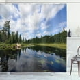 thumbnail image 1 of Ambesonne Minnesota Shower Curtain, Forest River Scenery, 69"Wx84"L, Multicolor, 1 of 3