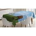 thumbnail image 1 of Ambesonne Minnesota Tablecloth Rectangular Table Cover, Horses Grazing Meadow, 52"x70", Multicolor, 1 of 4