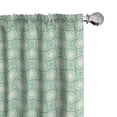 thumbnail image 1 of Ambesonne Mint Window Curtains, Circles Dots Wavy Squares, Each 28" W x 63" L, Almond Green Emerald, 1 of 4