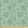 thumbnail image 1 of Ambesonne Mint Fabric by the Yard Upholstery, Botanical Floral Plants Herbal, 3 Yards, Grey Sea Green, 1 of 5