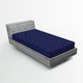 thumbnail image 1 of Ambesonne Mint Fitted Sheet, Dots Star, Twin Size, Indigo Vermilion, 1 of 3