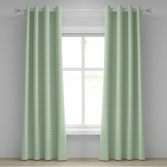 Ambesonne Mint Green Grommet Curtain, Daisy Flower Petals, 50" x 96", Mint Green