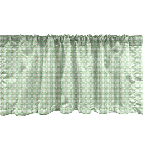Ambesonne Mint Green Window Valance, Daisy Flower Petals, 54" X 18", Mint Green