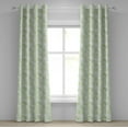 thumbnail image 1 of Ambesonne Mint Grommet Curtain, Swirls Floral Branches, 50" x 108", Fern Green White, 1 of 6