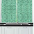 thumbnail image 1 of Ambesonne Mint Kitchen Curtains, Nested Squares Pattern, 55"x39", White Almond Green Mint, 1 of 2