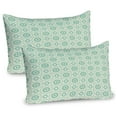 thumbnail image 1 of Ambesonne Mint Pillow Sham 2 Pack, Retro Circles Geometric, 36"x20", Seafoam Almond Green, 1 of 3