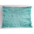 thumbnail image 1 of Ambesonne Mint Pillow Sham, Brick Old Wall Vibrant, 36" X 20", Turquoise, 1 of 2