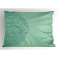 thumbnail image 1 of Ambesonne Mint Pillow Sham, Mixed Leaves Botanical, 26" X 20", Teal Turquoise, 1 of 2