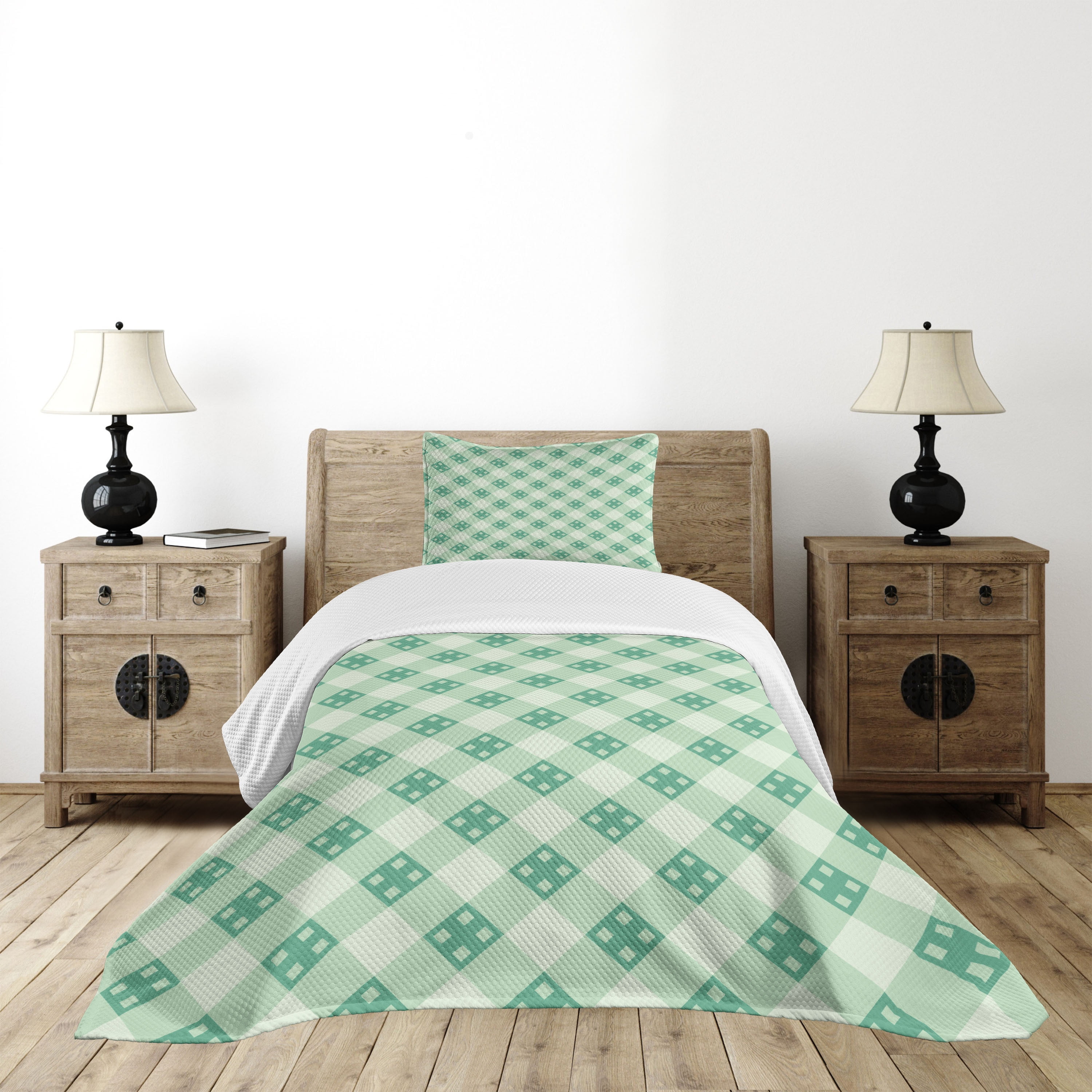 White Quilted Twin Bedspread Set for Kids