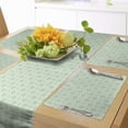 thumbnail image 1 of Ambesonne Mint Table Runner & Placemats, Retro Circles Geometric, Placemat 4 pcs + Runner 12"x90", Seafoam Almond Green, 1 of 2