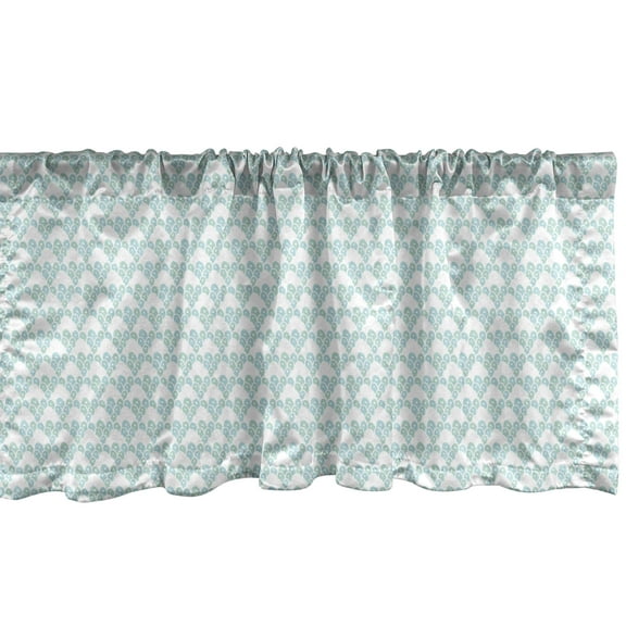 Ambesonne Mint Window Valance, Doodle Abstract Soft Bubbles, 54" X 12", Seafoam and White