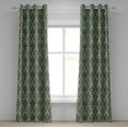 thumbnail image 1 of Ambesonne Mint and Brown Grommet Curtain, Curly Damask Forms, 50" x 120", Dark Brown Mint Green, 1 of 6