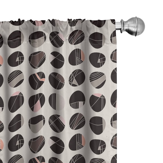 Ambesonne Modern Window Curtains, Abstract Theme Geometric, Each 28" W x 63" L, Taupe Blush
