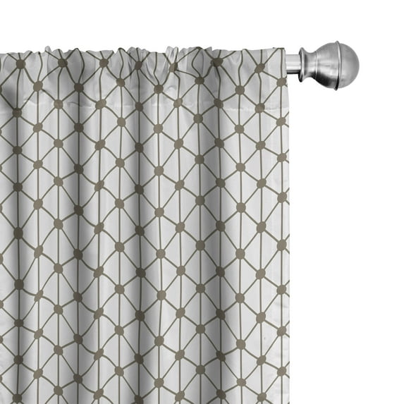 Ambesonne Modern 4-Panel Curtains, Geometric Diamond Shapes, 56"x95", Sage Green and White