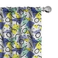 thumbnail image 1 of Ambesonne Modern 4-Panel Curtains, Geometric Retro Theme, 56"x95", Blue Yellow and Black, 1 of 4
