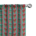 thumbnail image 1 of Ambesonne Modern Window Curtains, Skull Gothic, Each 28" W x 63" L, Jade Green Magenta, 1 of 4