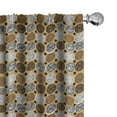 thumbnail image 1 of Ambesonne Modern 4-Panel Curtains, Striped Circles and Dots, 56"x84", Dark Mustard White, 1 of 1
