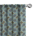 thumbnail image 1 of Ambesonne Modern Window Curtains, Twisted Tangled Lines, Each 28" W x 84" L, Grey Marigold Pale Blue, 1 of 3
