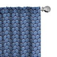 thumbnail image 1 of Ambesonne Modern Window Curtains, Whimsical Retro Circles Art, Each 28" W x 63" L, Dark Cadet Blue and White, 1 of 4