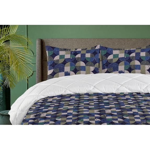 Ambesonne Modern Abstract Art Down Alternative Quilt Comforter, Grungy Hues Art, Twin XL, Dark Lavender Pale Mauve