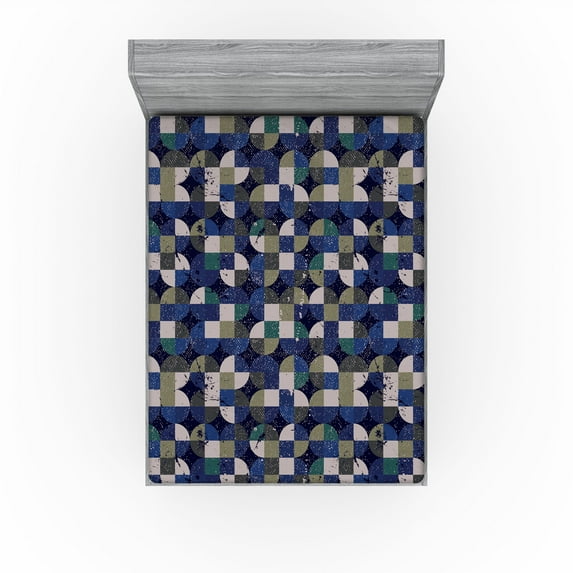 Ambesonne Modern Abstract Art Fitted Sheet, Grungy Hues Art, California King, Dark Lavender Pale Mauve