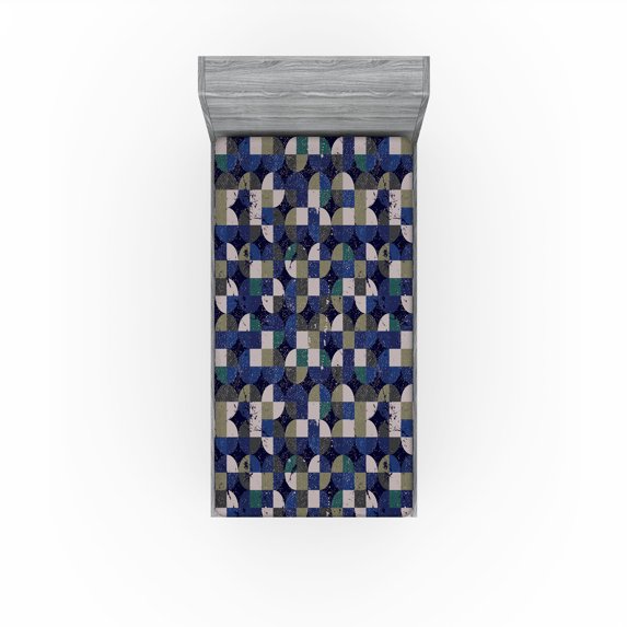 Ambesonne Modern Abstract Art Fitted Sheet, Grungy Hues Art, Twin XL Size, Dark Lavender Pale Mauve