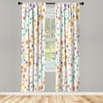 thumbnail image 1 of Ambesonne Modern Art Curtains, Grunge Polka Dots Print, Pair of 28"x84", Salmon White, 1 of 2