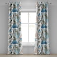 thumbnail image 1 of Ambesonne Modern Art Grommet Curtain, Oriental Feathers Art, 50"x108", Seafoam Warm Taupe White, 1 of 1