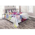 thumbnail image 1 of Ambesonne Modern Art Quilted Coverlet 3 Pcs, Colorful Warm Shades, Queen Size, Multicolor, 1 of 4