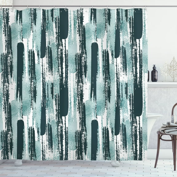 Ambesonne Modern Art Shower Curtain, Grunge Art Effect Print, 69"Wx70"L, Dark Teal