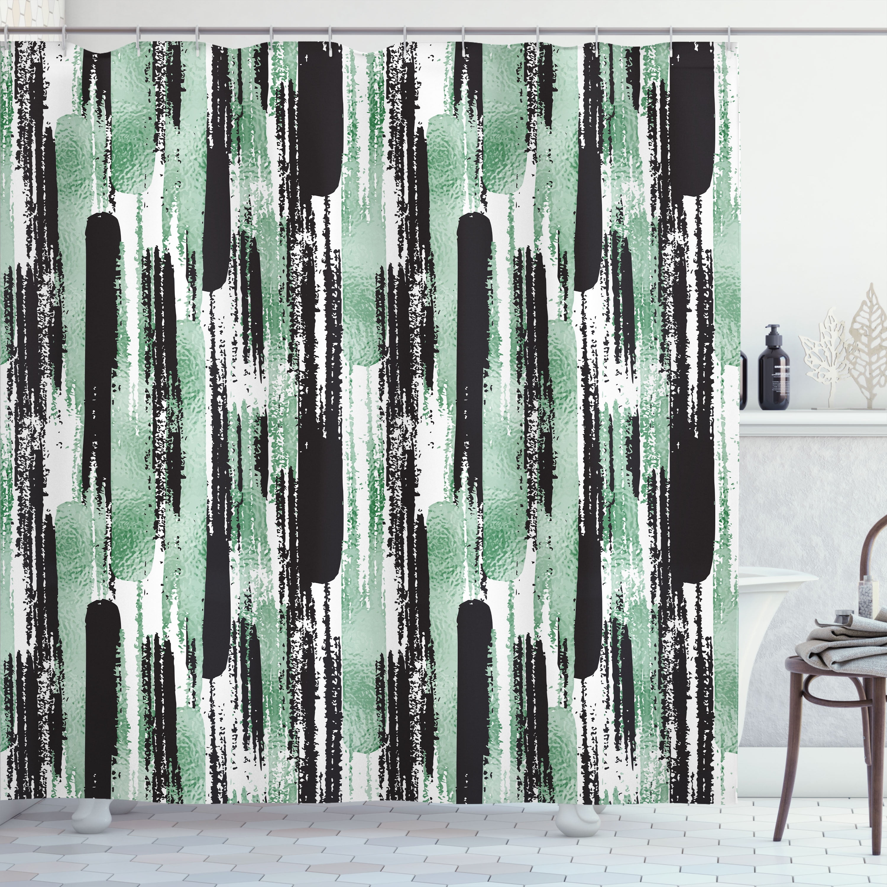 Ambesonne Modern Art Shower Curtain, Grunge Art Effect Print, 69"Wx75"L
