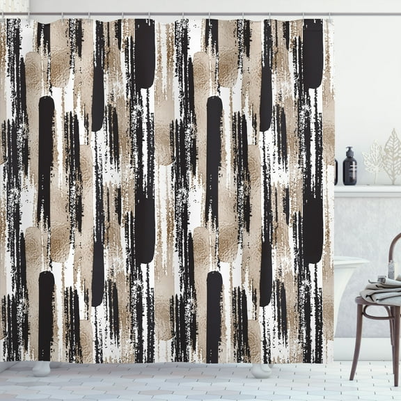 Ambesonne Modern Art Shower Curtain, Grunge Art Effect Print, 69"Wx84"L, Pale Sepia