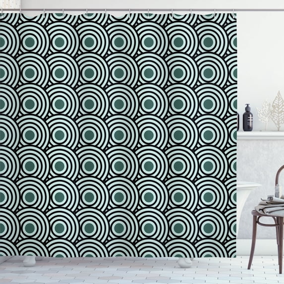 Ambesonne Modern Art Shower Curtain, Retro Minimalist Vortex, 69"Wx70"L, Pale Seafoam