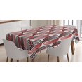 thumbnail image 1 of Ambesonne Modern Art Tablecloth Rectangular Table Cover, Abstract Ellipse Curves, 52"x70", Vermilion White, 1 of 4