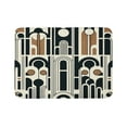 thumbnail image 1 of Ambesonne Modern Bath Mat, Simple Geometric Arch Rounds, 30.2" x 20", Eggshell Camel Dark Grey, 1 of 3