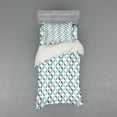 thumbnail image 1 of Ambesonne Modern Bedding Set 3 Pcs, Oval Point Stripes, Twin, Pale Blue Green, 1 of 3