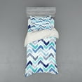 thumbnail image 1 of Ambesonne Modern Bedding Set 3 Pcs, Seamless Doodle Style, Twin, Blue and White, 1 of 2