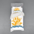 thumbnail image 1 of Ambesonne Modern Bedding Set 3 Pcs, Sun Theme Warm Colors Beams, Twin, Yellow Blue, 1 of 2
