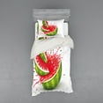 thumbnail image 1 of Ambesonne Modern Bedding Set 3 Pcs, Watermelon Cuts Juice, Twin XL, Red White and Fern Green, 1 of 3